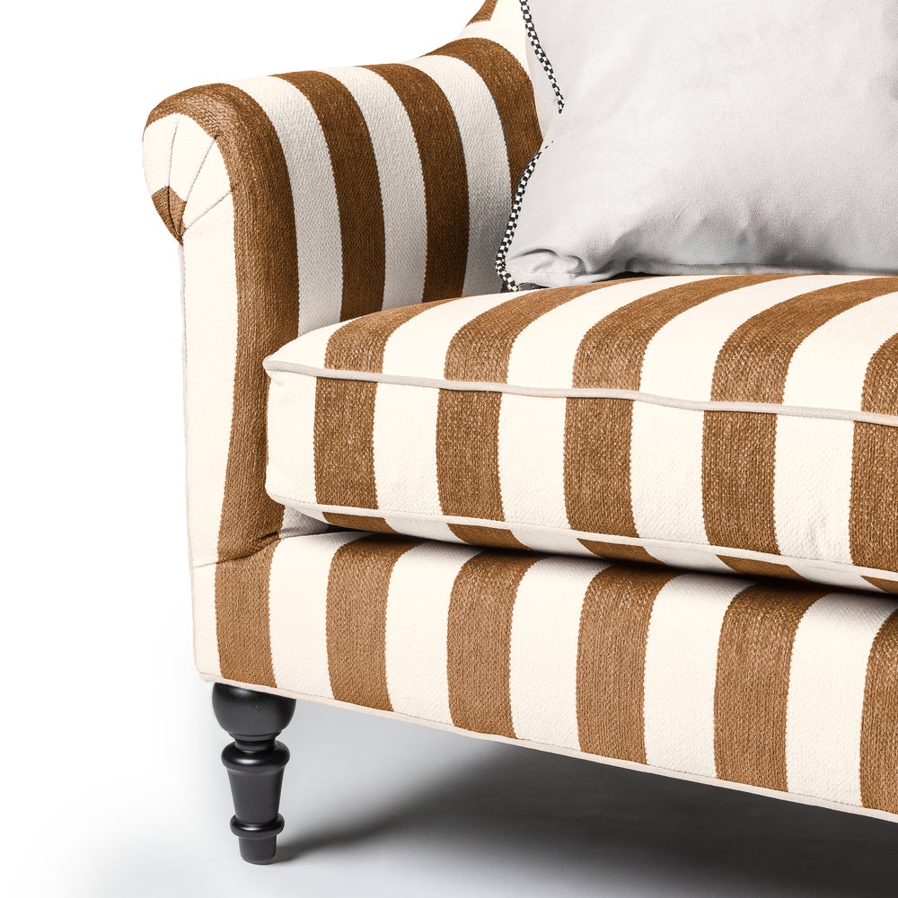 MACKENZIE-CHILDS Mackenzie-chilllds Marquee Brown Stripe Furniture Collection - Image 5