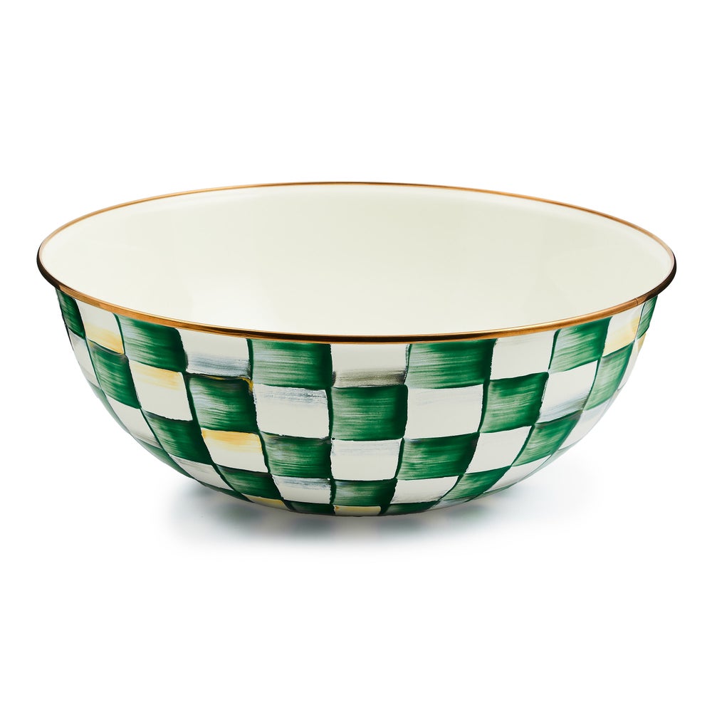 Emerald Check Enamel Everyday Bowl - Image 2