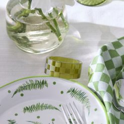 Crystal Check Etched Napkin Rings, Set of 4