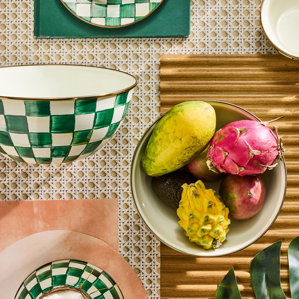 Emerald Check Enamel Everyday Bowl - Image 8