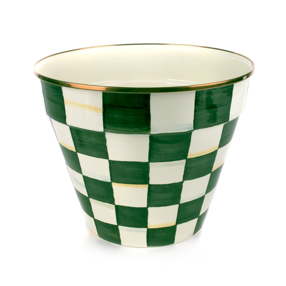 MACKENZIE-CHILDS Mackenzie-chilllds Enamel Check Extra Large Garden Pot - Image 4