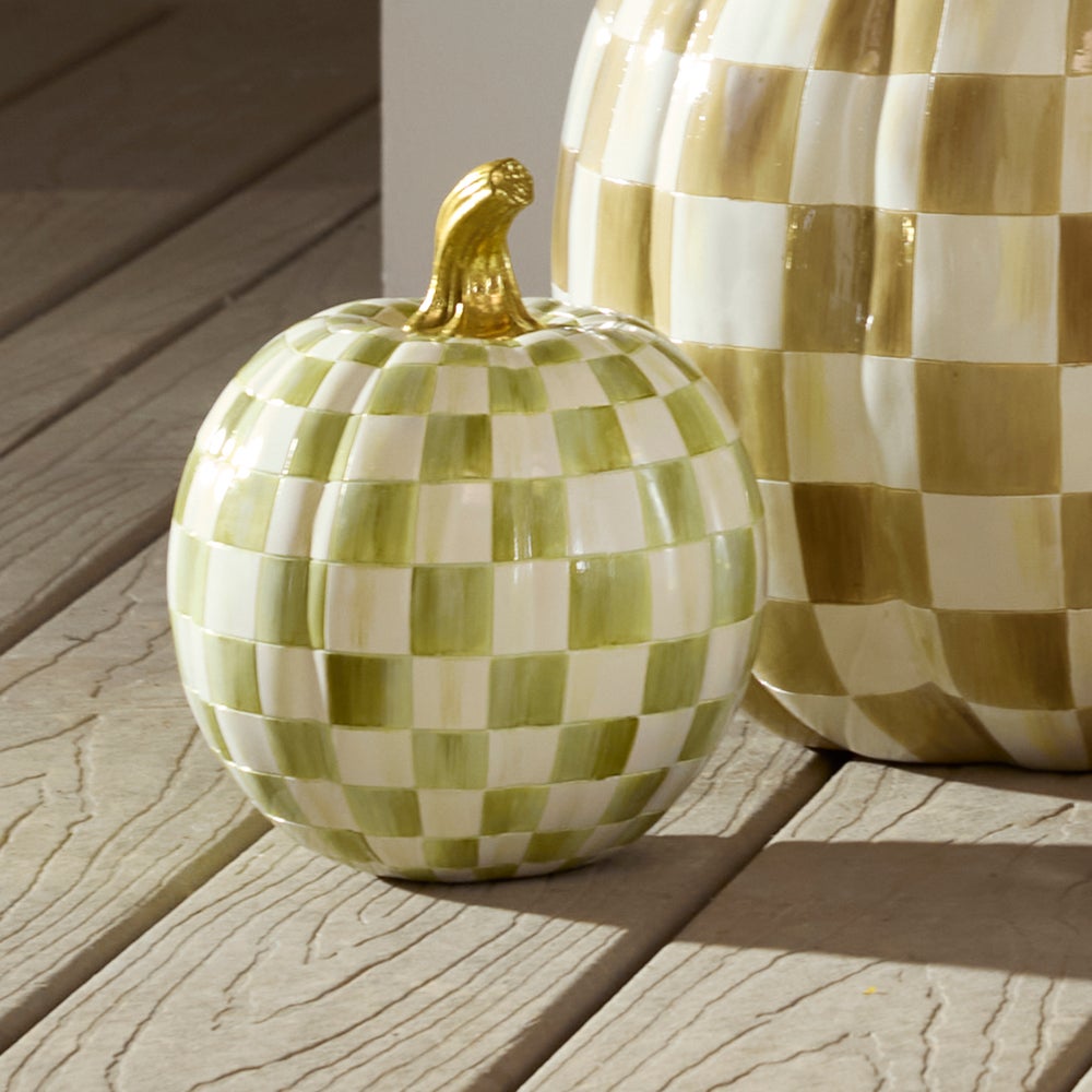 MACKENZIE-CHILDS Mackenzie-chilllds Moss Check Small Pumpkin - Image 4