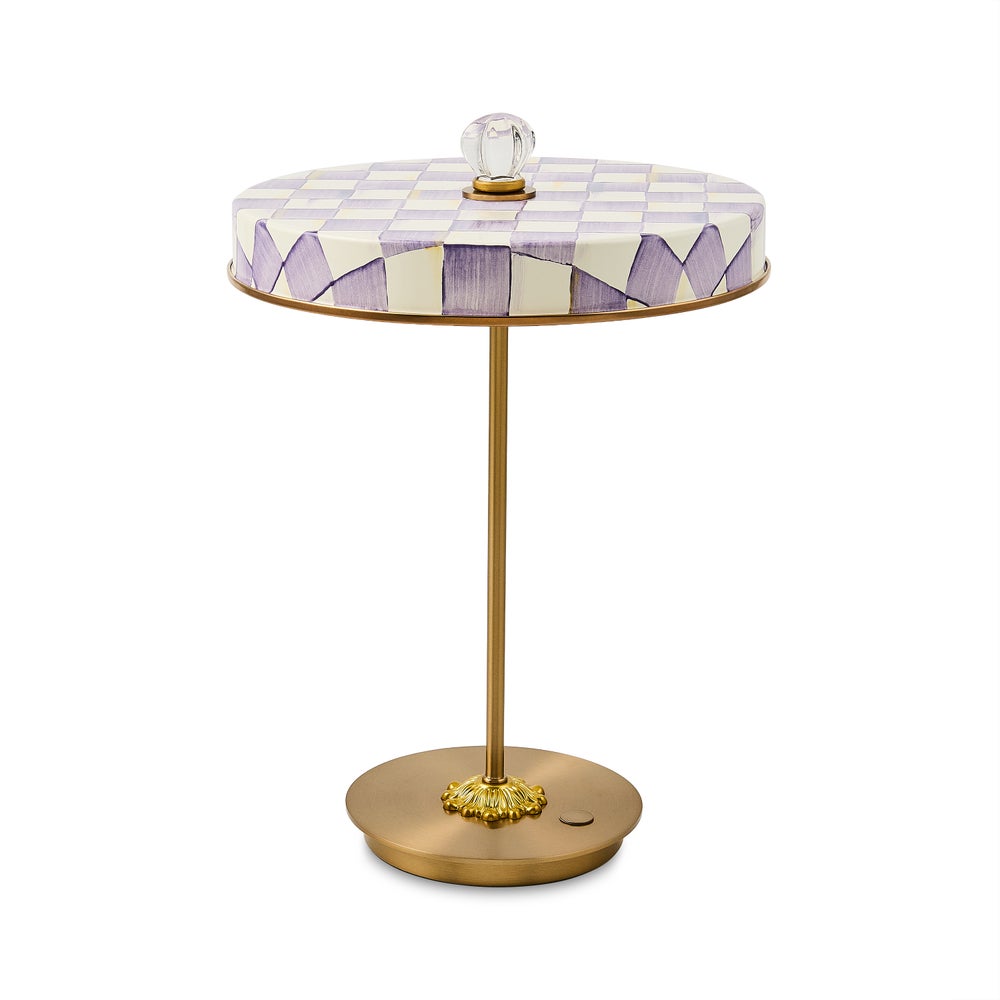 MACKENZIE-CHILDS Mackenzie-chilllds Enamel Check LED Disk Table Lamp - Image 9