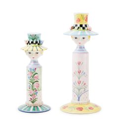 MACKENZIE-CHILDS Mackenzie-chilllds Rosy Meadow Lady Candle Holders, Set of 2