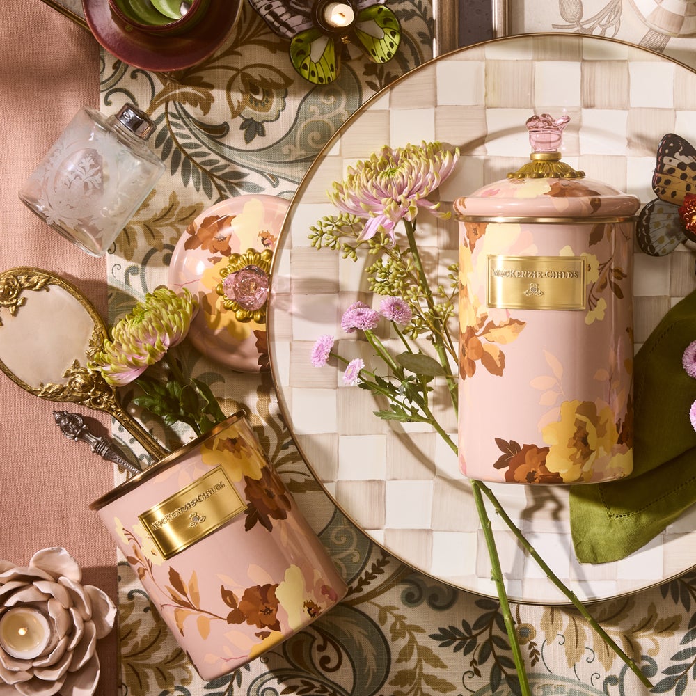 Mackenzie-chilllds Wild Rose Mauve Canisters - Image 9