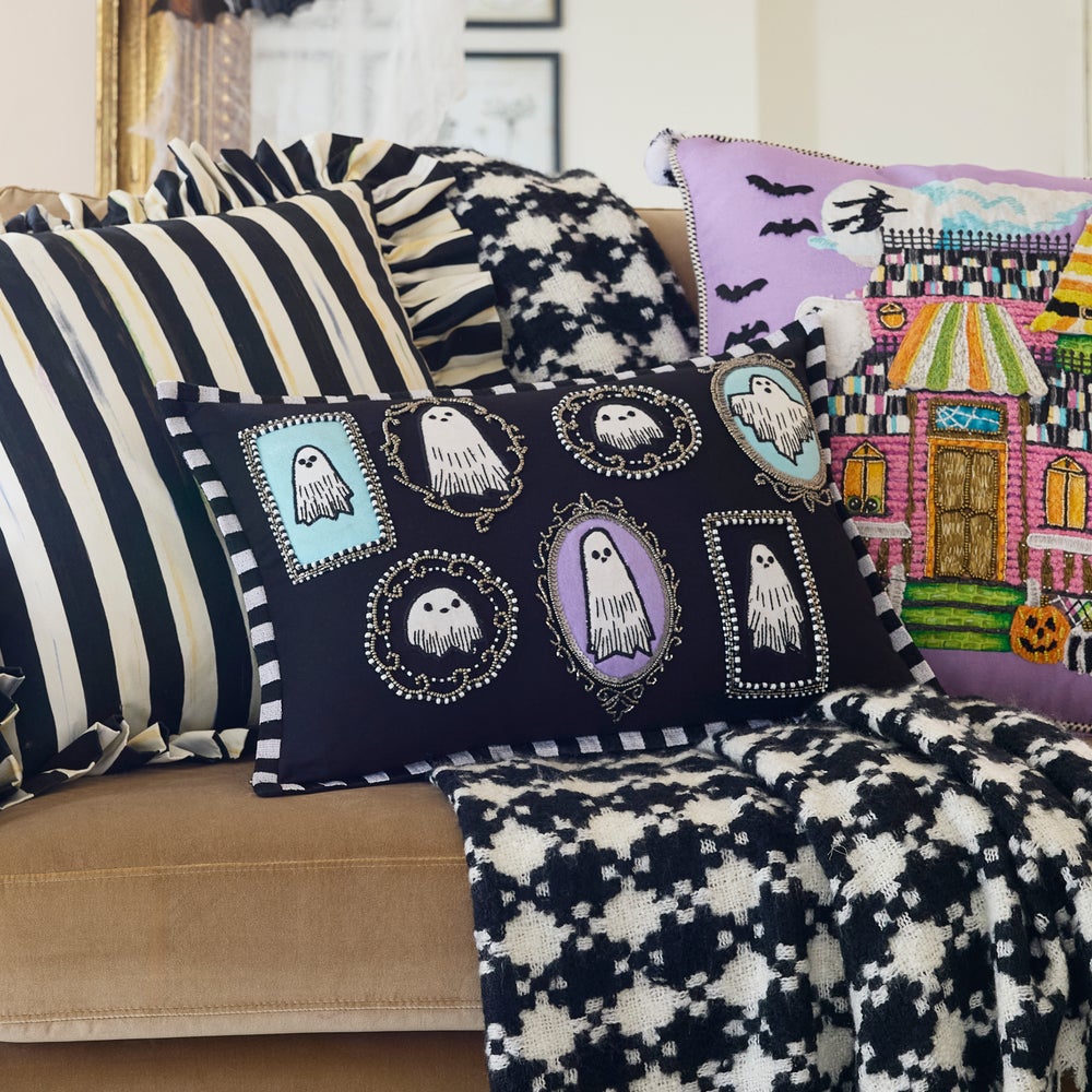 MACKENZIE-CHILDS Mackenzie-chilllds Ghost Family Portraits Lumbar Throw Pillow - Image 2