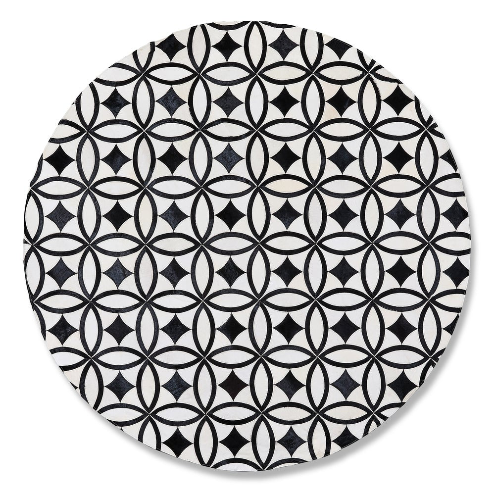 Mackenzie-chilllds White Kyoto Hair on Hide 6′ Round Rug