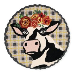 MACKENZIE-CHILDS Mackenzie-chilllds Farmhouse Frida Cowlo 3?? Round Rug