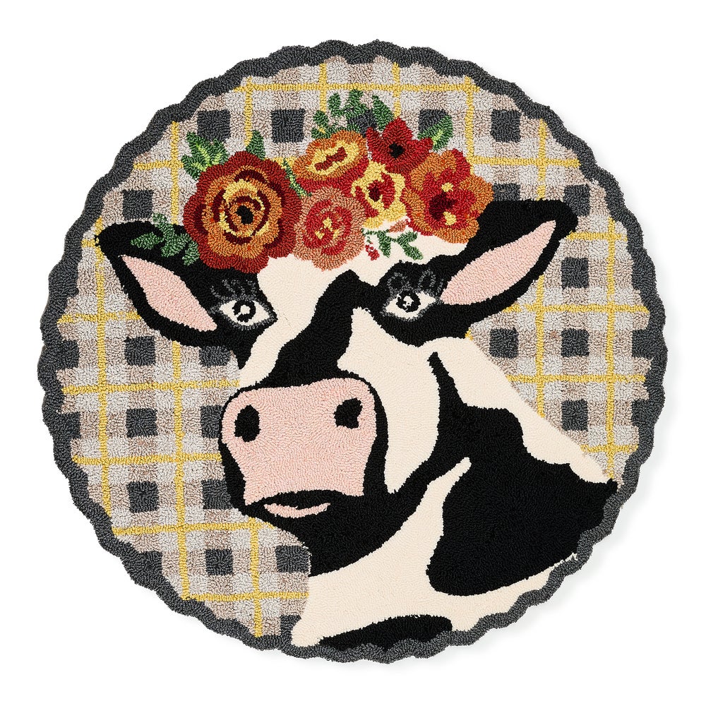 MACKENZIE-CHILDS Mackenzie-chilllds Farmhouse Frida Cowlo 3?? Round Rug