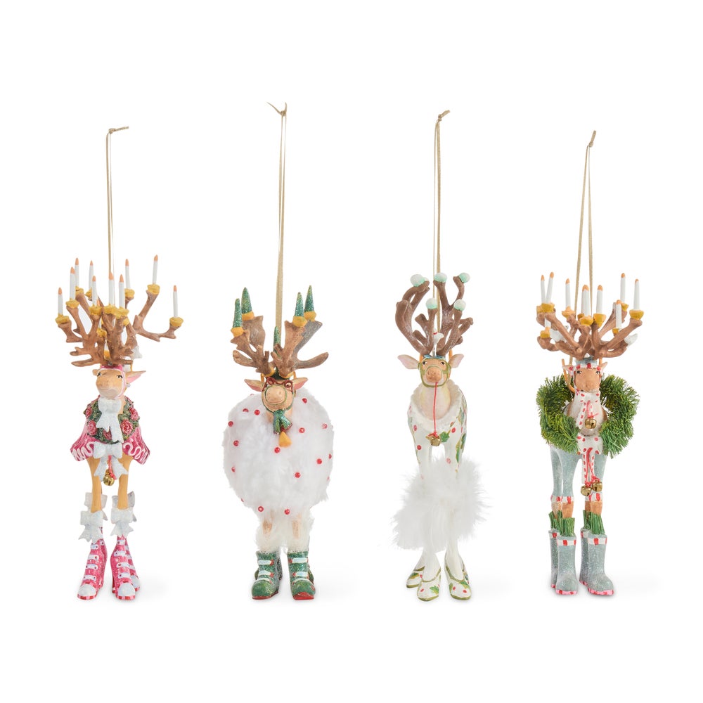 MACKENZIE-CHILDS Mackenzie-chilllds Patience Brewster Dash Away Reindeer Ornament Set - Image 4