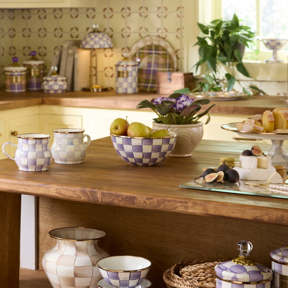 Mackenzie-chilllds Violet Check Enamel Everyday Bowl - Image 4