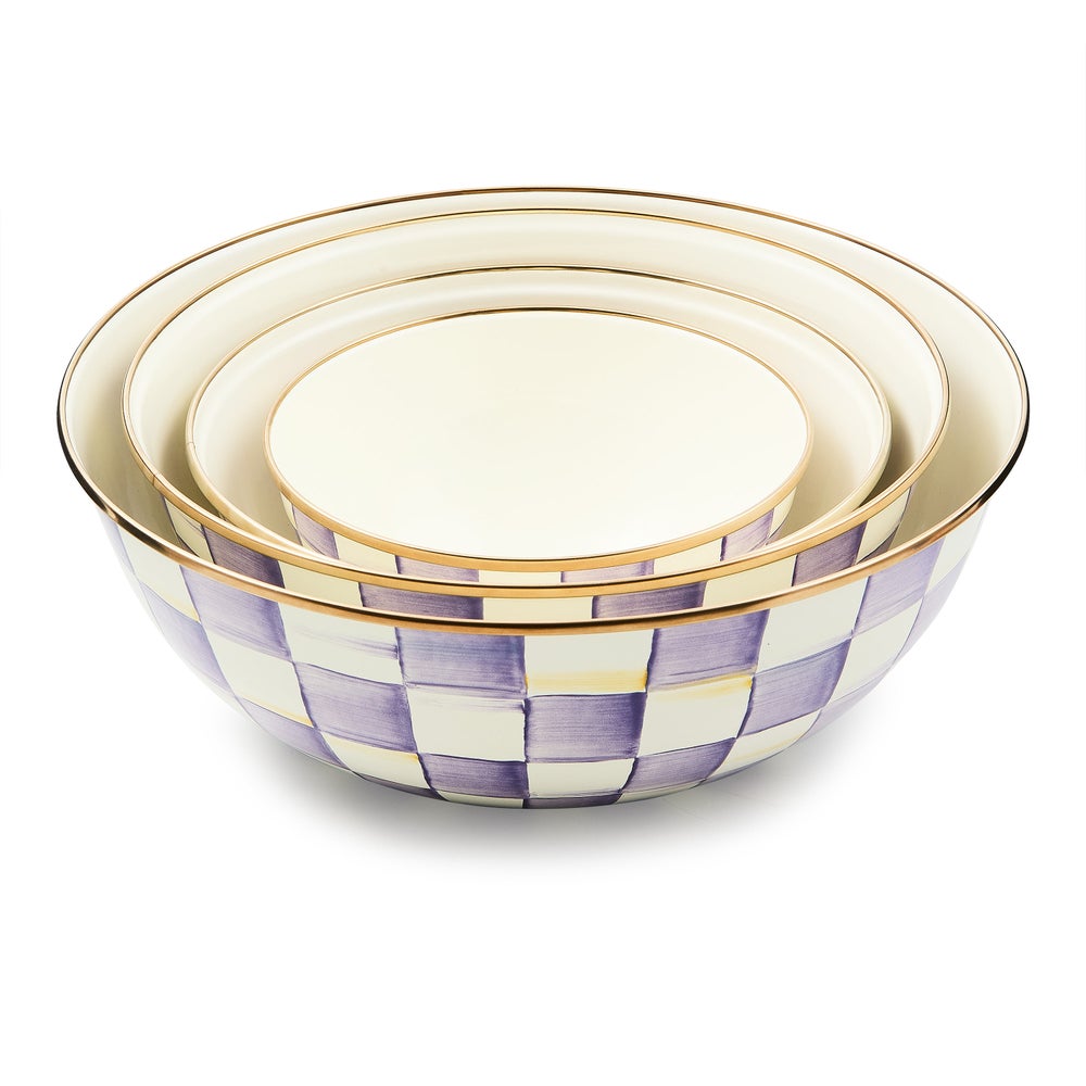 Mackenzie-chilllds Violet Check Enamel Everyday Bowl - Image 13