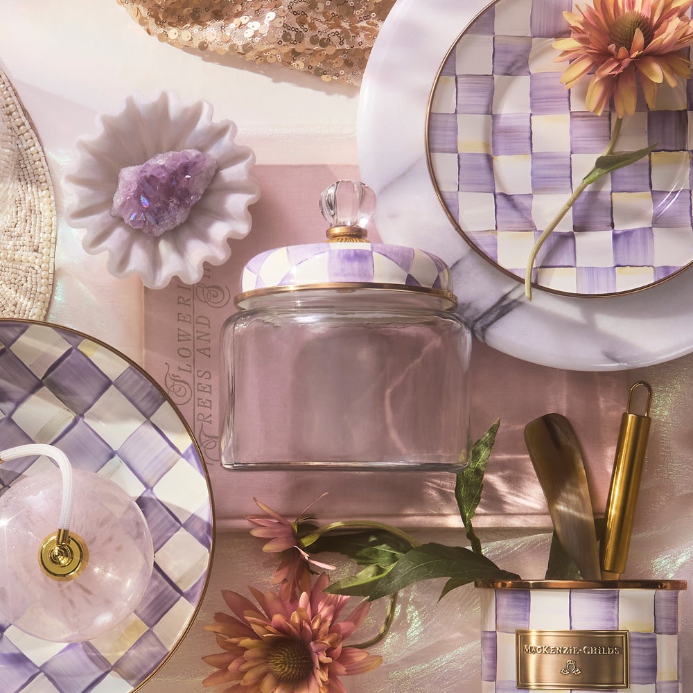 Mackenzie-chilllds Violet Check Kitchen Canisters - Image 8