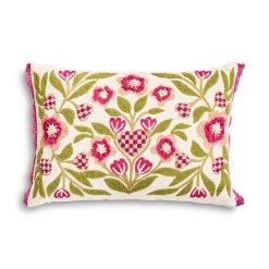 Check Hearts Lumbar Throw Pillow