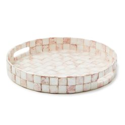 Alternative view of Check Capiz Round Tray