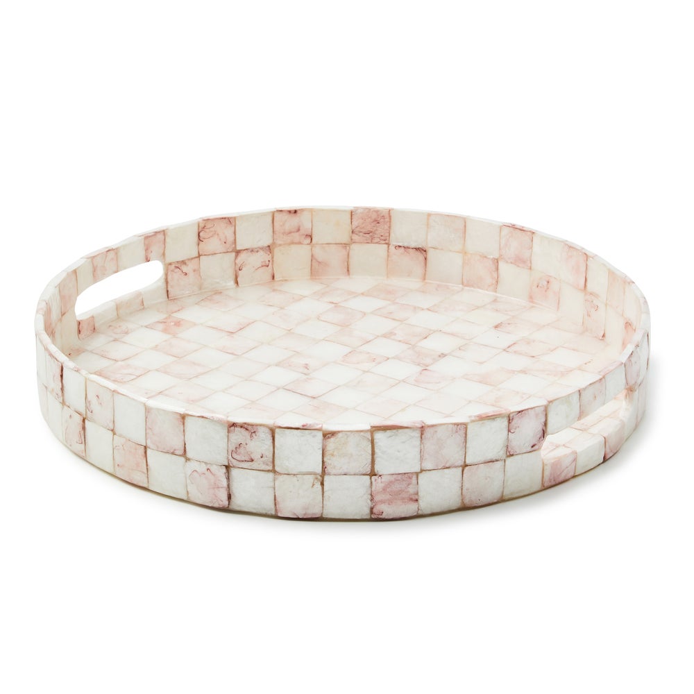 Check Capiz Round Tray - Image 2