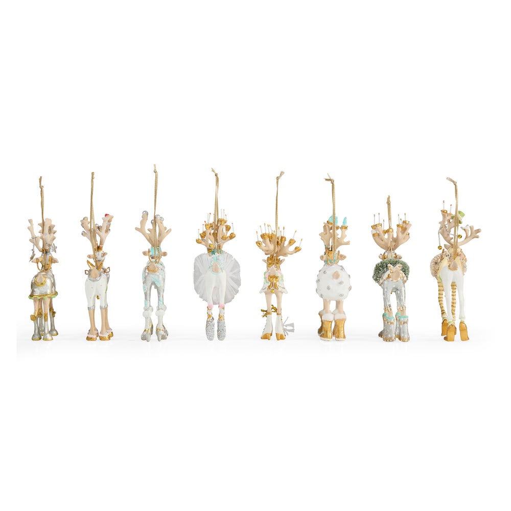 MACKENZIE-CHILDS Mackenzie-chilllds Patience Brewster Moonbeam Reindeer Mini Ornaments Set - Image 7