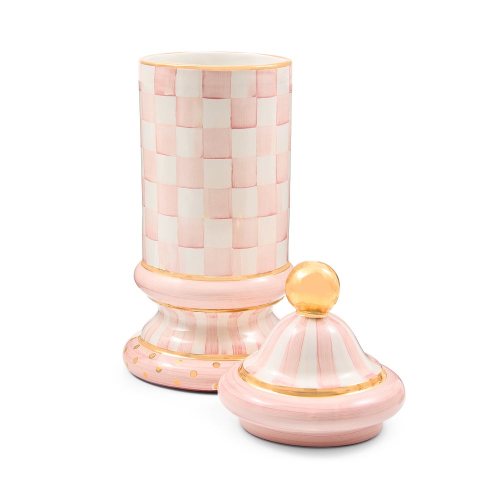 MACKENZIE-CHILDS Mackenzie-chilllds Rosy Check Ceramic Canister - Image 7