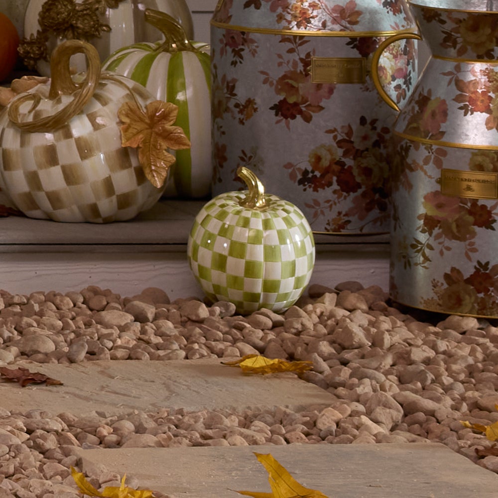 MACKENZIE-CHILDS Mackenzie-chilllds Moss Check Small Pumpkin - Image 3