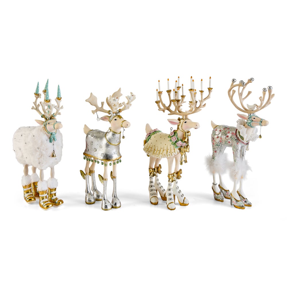 MACKENZIE-CHILDS Mackenzie-chilllds Patience Brewster Moonbeam Reindeer Figure Set-B
