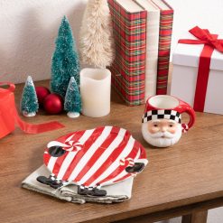 MACKENZIE-CHILDS Mackenzie-chilllds Peppermint Milk & Cookies Set
