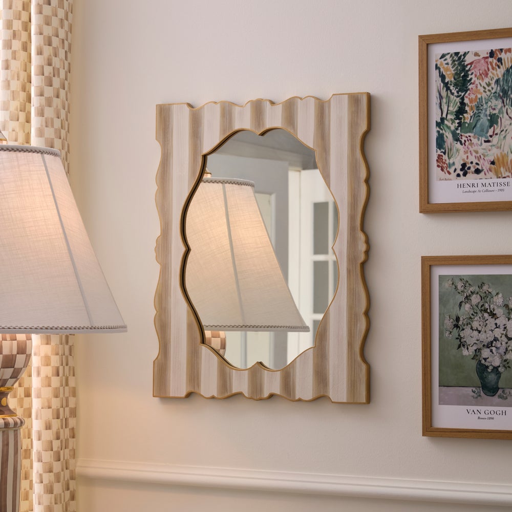 MACKENZIE-CHILDS Mackenzie-chilllds Mocha Stripe Wall Mirror - Image 5