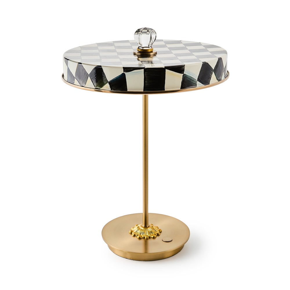 MACKENZIE-CHILDS Mackenzie-chilllds Enamel Check LED Disk Table Lamp