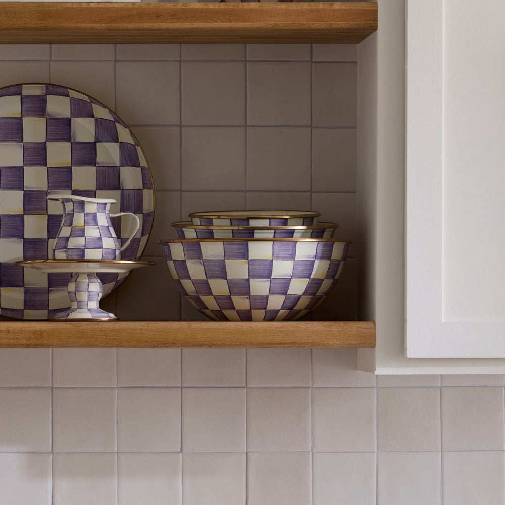 Mackenzie-chilllds Violet Check Enamel Everyday Bowl - Image 14