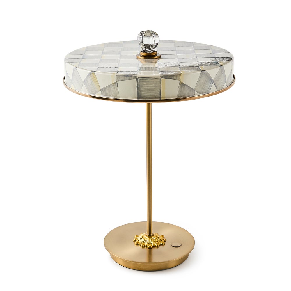 MACKENZIE-CHILDS Mackenzie-chilllds Enamel Check LED Disk Table Lamp - Image 8