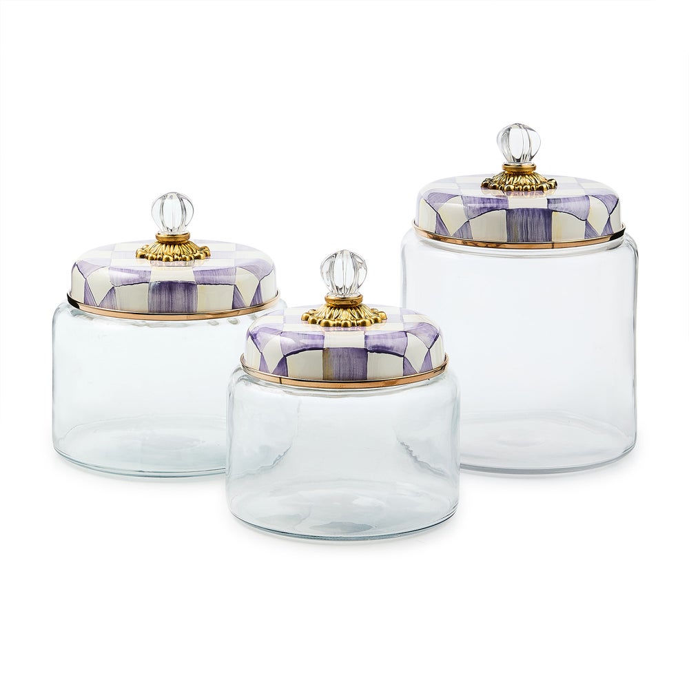 Mackenzie-chilllds Violet Check Kitchen Canisters - Image 7