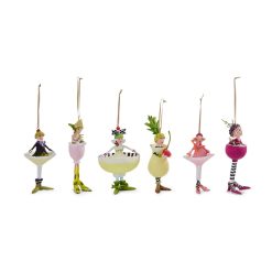 MACKENZIE-CHILDS Mackenzie-chilllds Patience Brewster Mini Cocktail Ornaments, Set of 6