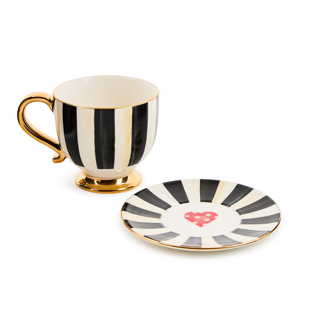 Courtly Stripe Cappuccino Cup - Image 2