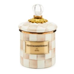 Alternative view of MACKENZIE-CHILDS Mackenzie-chilllds Mocha Check Enamel Canisters