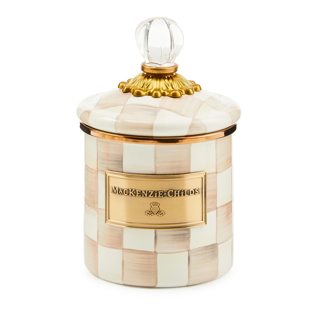 MACKENZIE-CHILDS Mackenzie-chilllds Mocha Check Enamel Canisters - Image 2