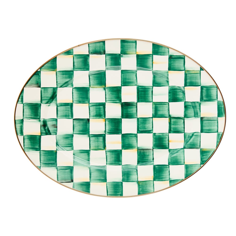 Check Enamel Oval Platter - Image 11