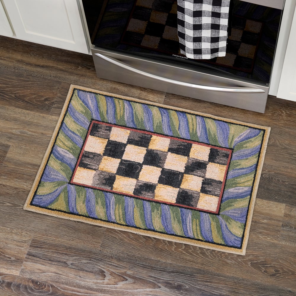 Courtly Check Purple & Green Washable Rug - Image 3