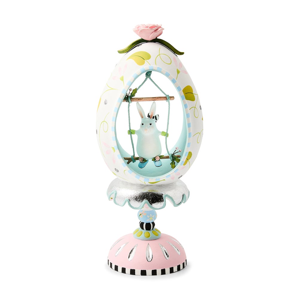 MACKENZIE-CHILDS Mackenzie-chilllds Patience Brewster Rabbit Pedestal Egg