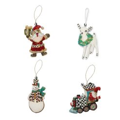 MACKENZIE-CHILDS Mackenzie-chilllds Holiday Beaded Ornaments, Set of 4