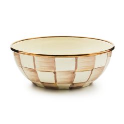 MACKENZIE-CHILDS Mackenzie-chilllds Mocha Check Enamel Everyday Bowl