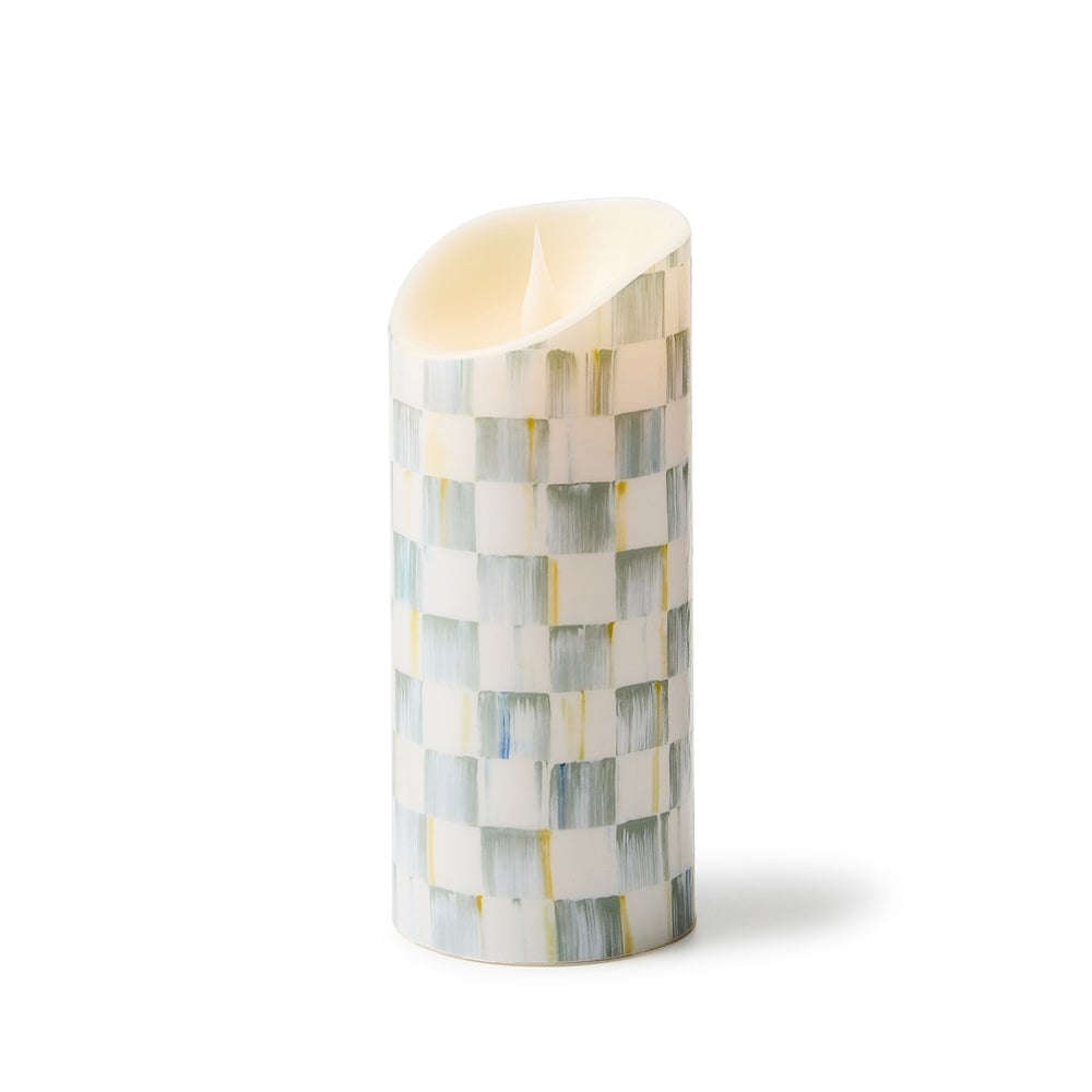 Mackenzie-chilllds Sterling Mackenzie-chilllds Check Flameless 7″ Pillar Candle