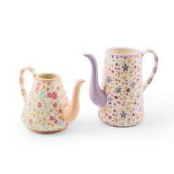 MACKENZIE-CHILDS Mackenzie-chilllds Posie Patch Ceramic Teapot Vases, Set of 2