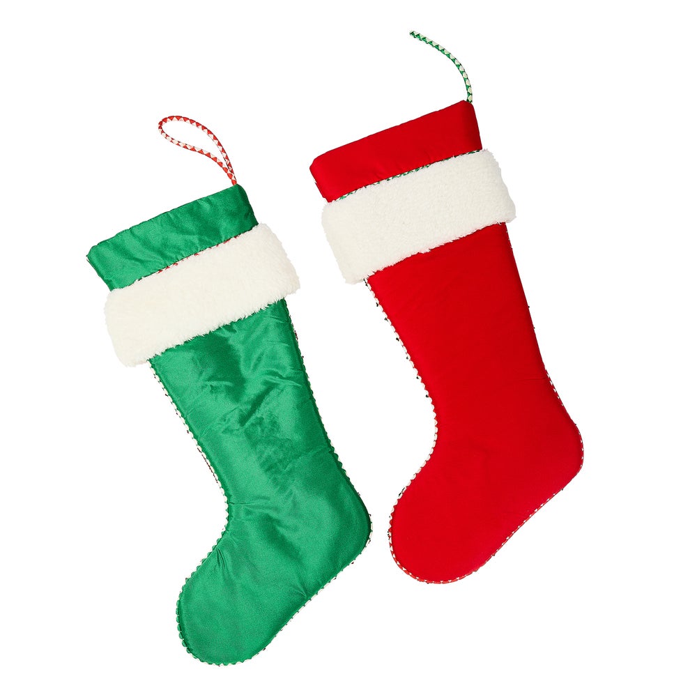 Check it Out Red & Green Stockings Set of 2 - Image 3