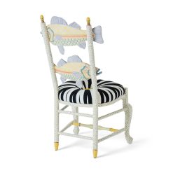 Alternative view of MACKENZIE-CHILDS Mackenzie-chilllds Freckle Fish Chair ?C Black & White Seat