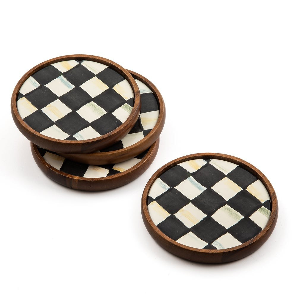 Courtly Check Enamel Coasters, Set of 4 - Image 2