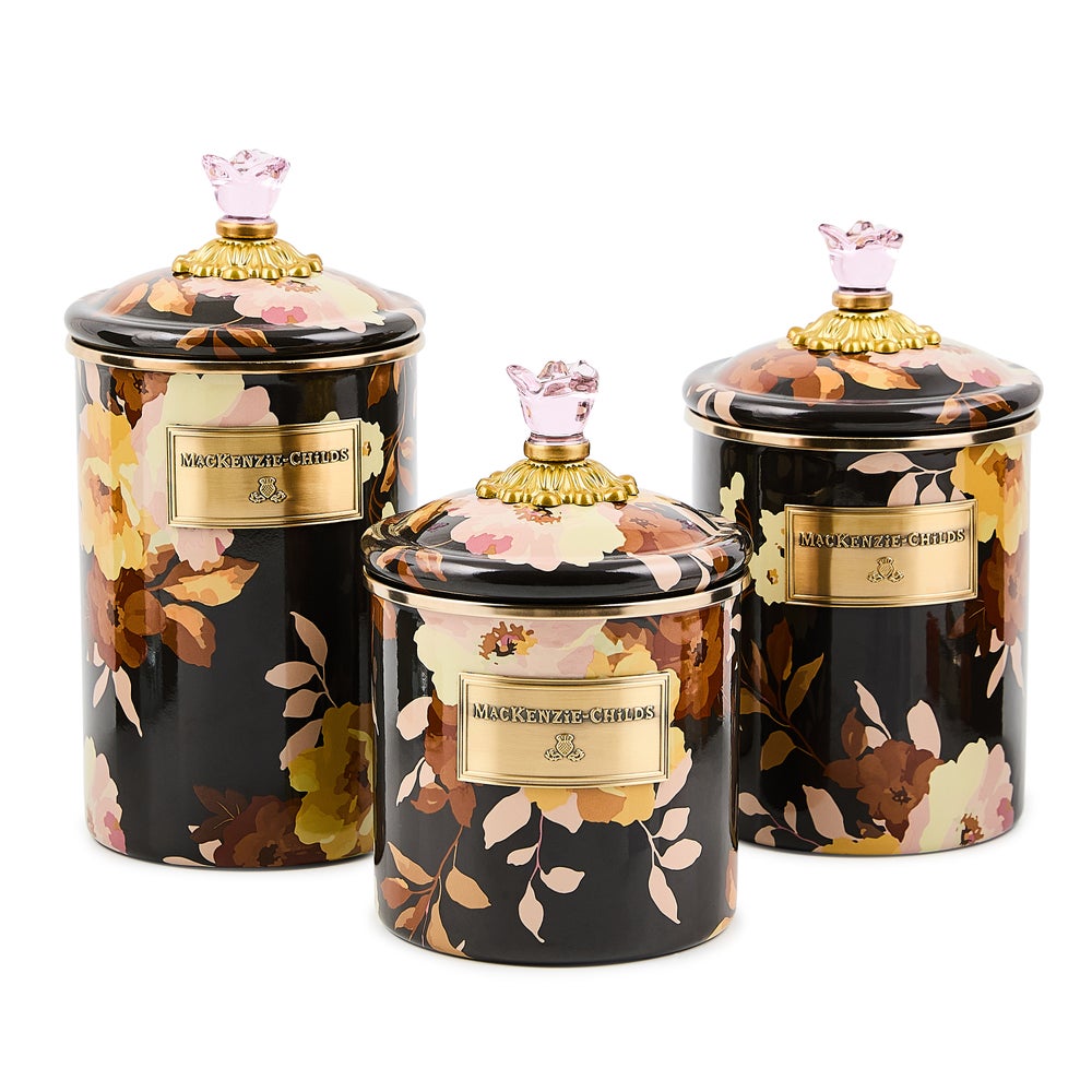 Mackenzie-chilllds Wild Rose Brown Canisters, Set of 3