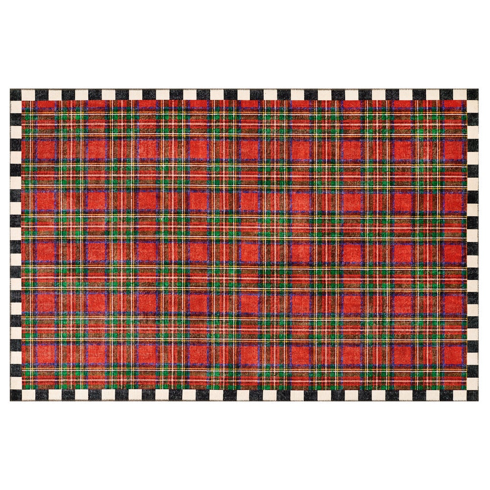 MACKENZIE-CHILDS Mackenzie-chilllds Royal Stewart Tartan Red 5?? x 7??6?? Washable Rug