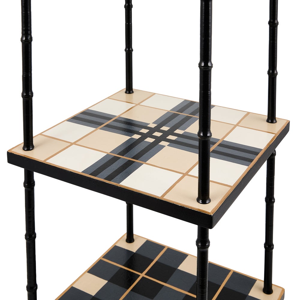 MACKENZIE-CHILDS Mackenzie-chilllds Mad for Plaid 3-Tier Table - Image 6