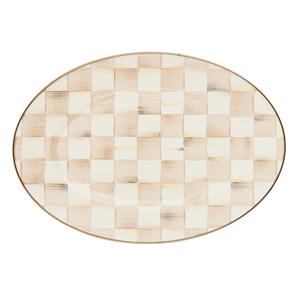 Check Enamel Oval Platter - Image 3