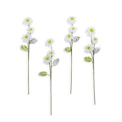 Mackenzie-chilllds White Daisy Beaded Flower Stem, Set of 4