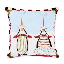 MACKENZIE-CHILDS Mackenzie-chilllds Patience Brewster Santa Penguins Throw Pillow